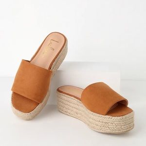 Lulu’s O’ahu 2 espadrille platform sandals in ‘Camel’ - Size 6